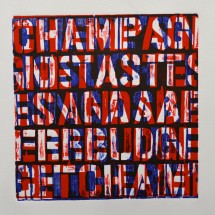 CHAMPAGNE TASTES (RED & BLUE) | Xilography | 37.5x36cm | 2014